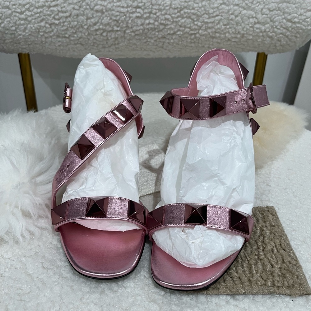 Valentino Pink Studded Sandals
